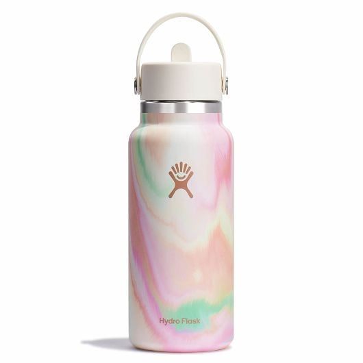 Wide-Mouth Vacuum Water Bottle with Flex Straw Cap (Termo)
