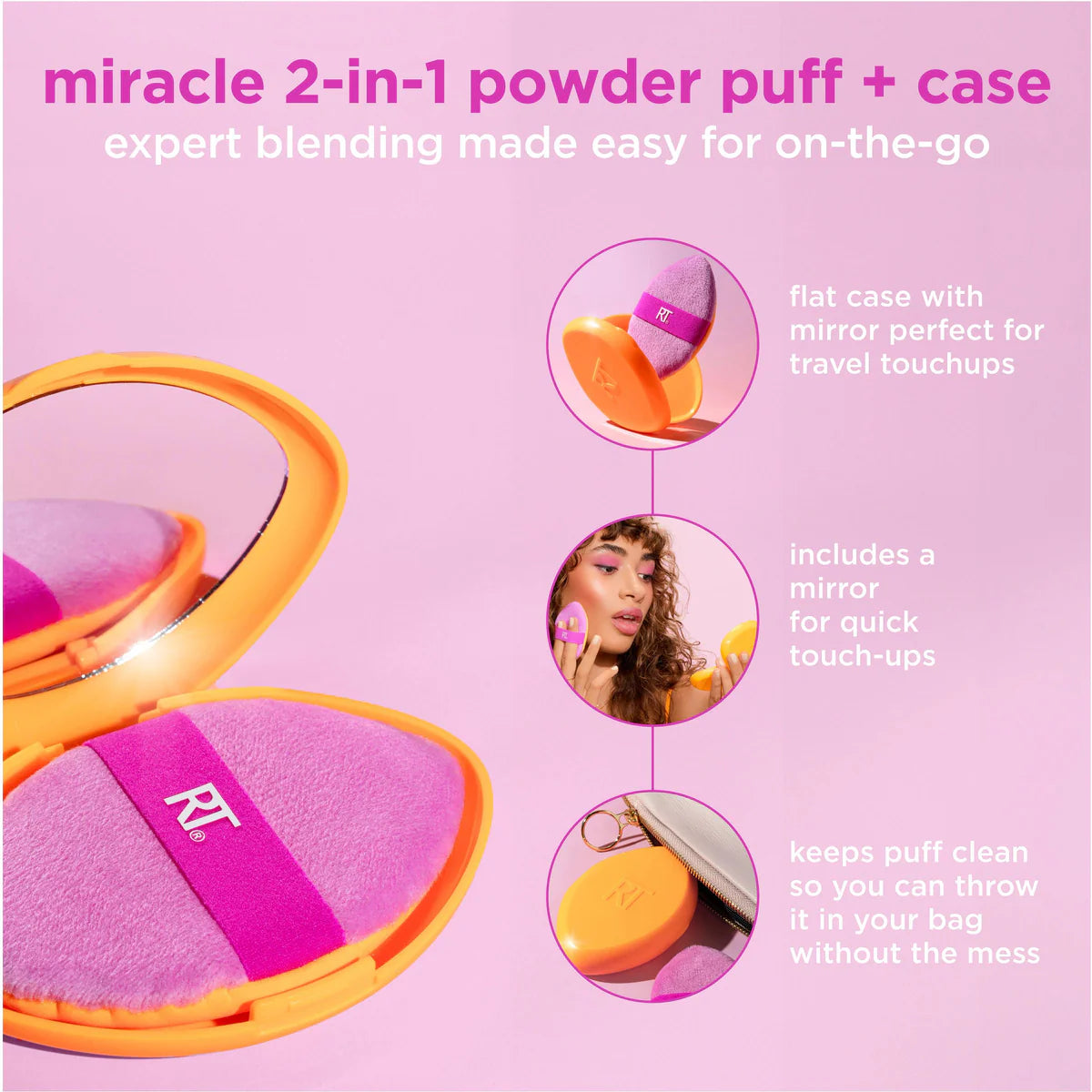 Miracle 2-In-1 Powder Puff + Travel Case